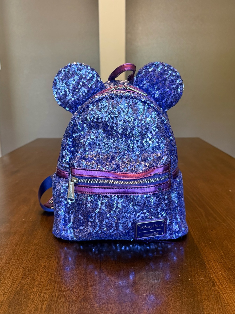 Loungefly Disney Parks Purple Potion Sequin Mini Backpack
